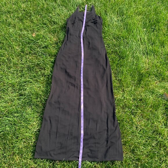 Vintage 90s Venessa Stevens Black Maxi Slip Dress Formal Evening Gown - Picture 13 of 16